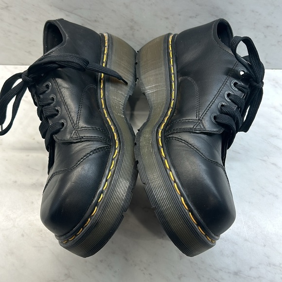 Dr Martens Made In England 90’s Black Tie Shoes Size 8 Men-10 Women Preowned - Picture 3 of 9
